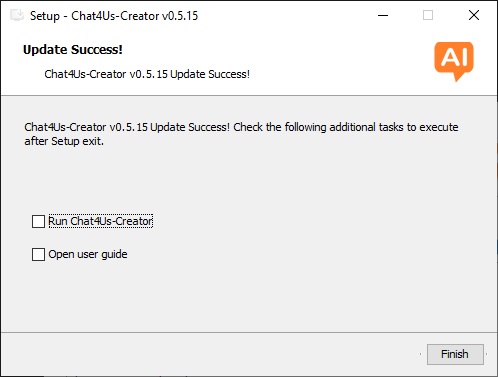 Chat4Us-Setup Update end screen