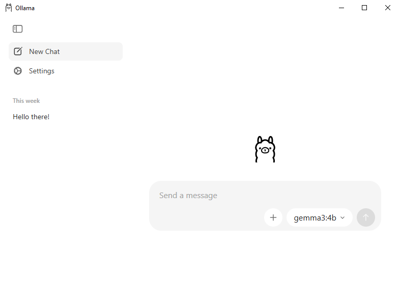Ollama main window